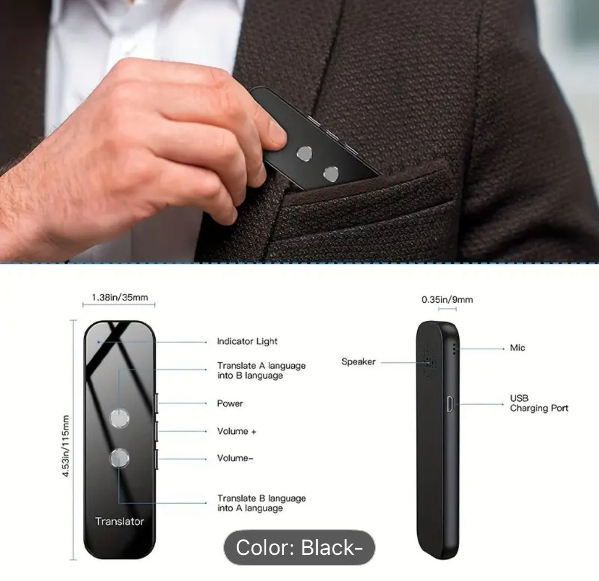 Registratori: Portable 137-Language Bluetooth Translator Device – Nuovo e nell'imballaggio originale da Bülach venduto da figop 5