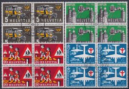 1956, Nr.324-327 Viererblöcke mit Ersttags-Stempel Kat: 65.-