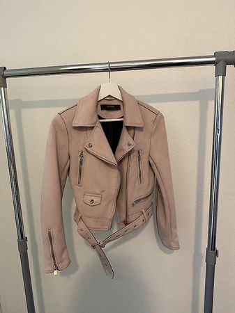 ZARA Bikerjacke in Wildleder-Optik - Grösse XS
