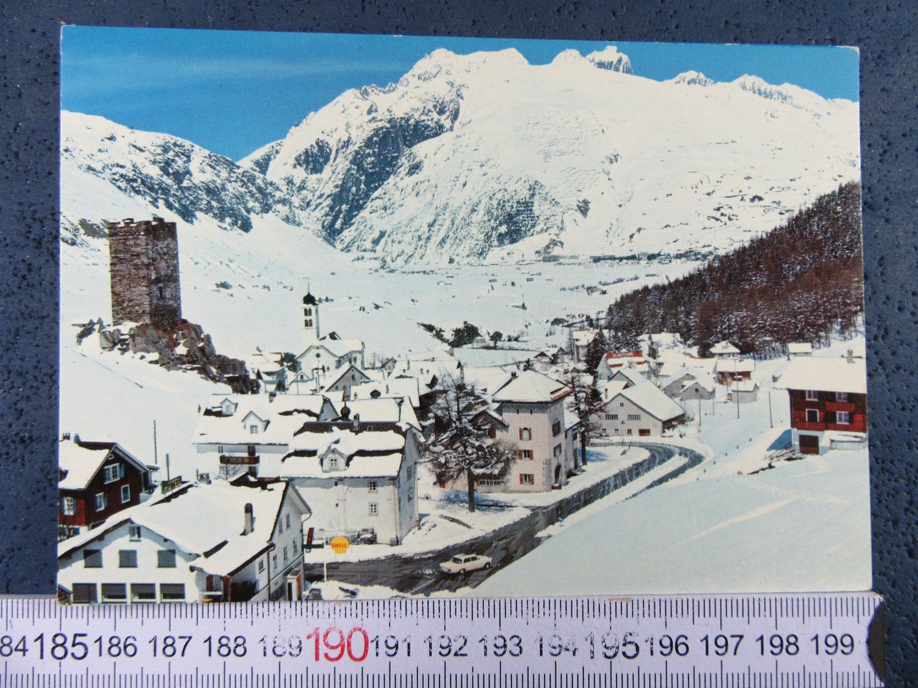 Cartoline postali: HOSPENTAL URI AK SCHNEE SHELL-TANKSTELLE – Usato da Ettingen venduto da Hausi4711