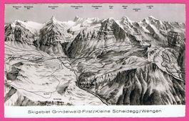 Skigebiet Grindelwald-First Kleine Scheidegg Wengen gel 1959