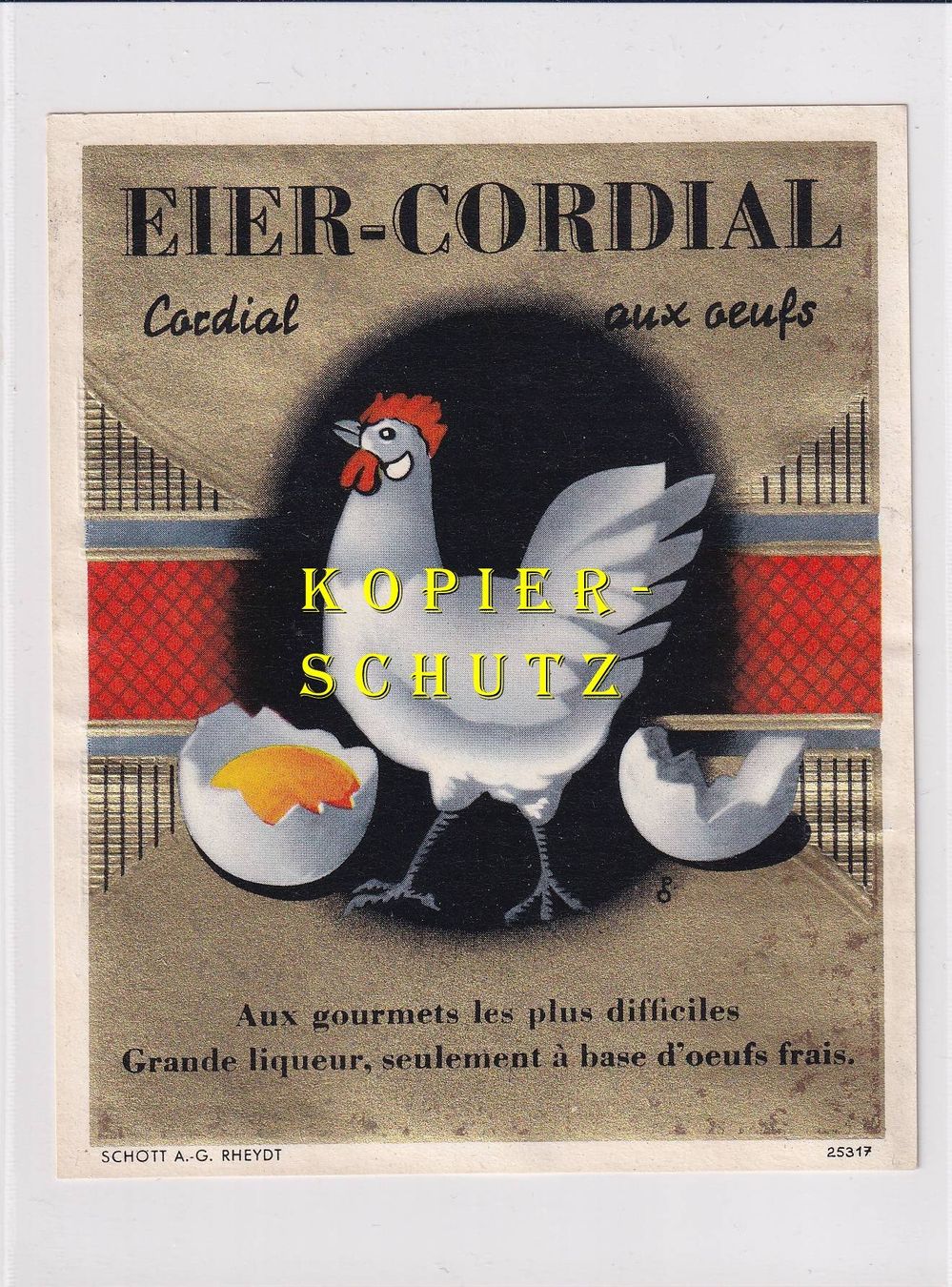 Carta: Etikette - Eier-Cordial /bd – Usato da Hombrechtikon venduto da Rudolf07