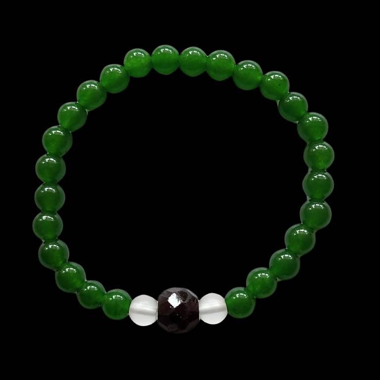 Bracciali & Braccialetti: Bracciale in Giada Verde, Quarzo e Granato – Usato da Sessa venduto da mau_lm9q 1