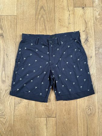 H&M kurze Hose, Grösse 48, Dunkelblau mit Palmen - Sommer!