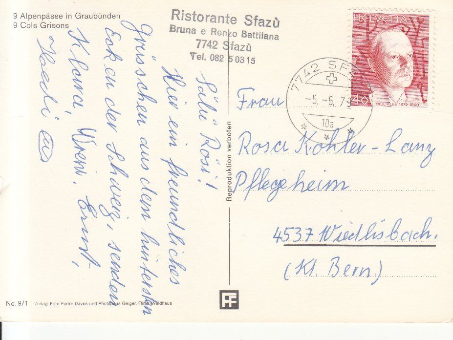Cartoline postali: Graubünden 9 Pässe 1979 – Usato da Bürglen TG venduto da StampGraf 1