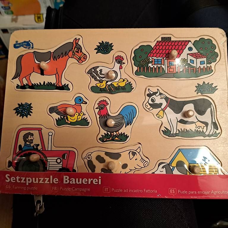 Giocattoli: Setzpuzzle Bauernhof - small foot Neu – Nuovo e nell'imballaggio originale da Hägendorf venduto da PRvR