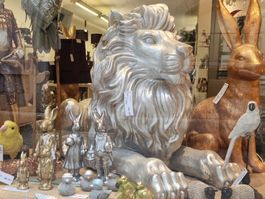 Löwe Silber sehr gross Outdoor & Indoor