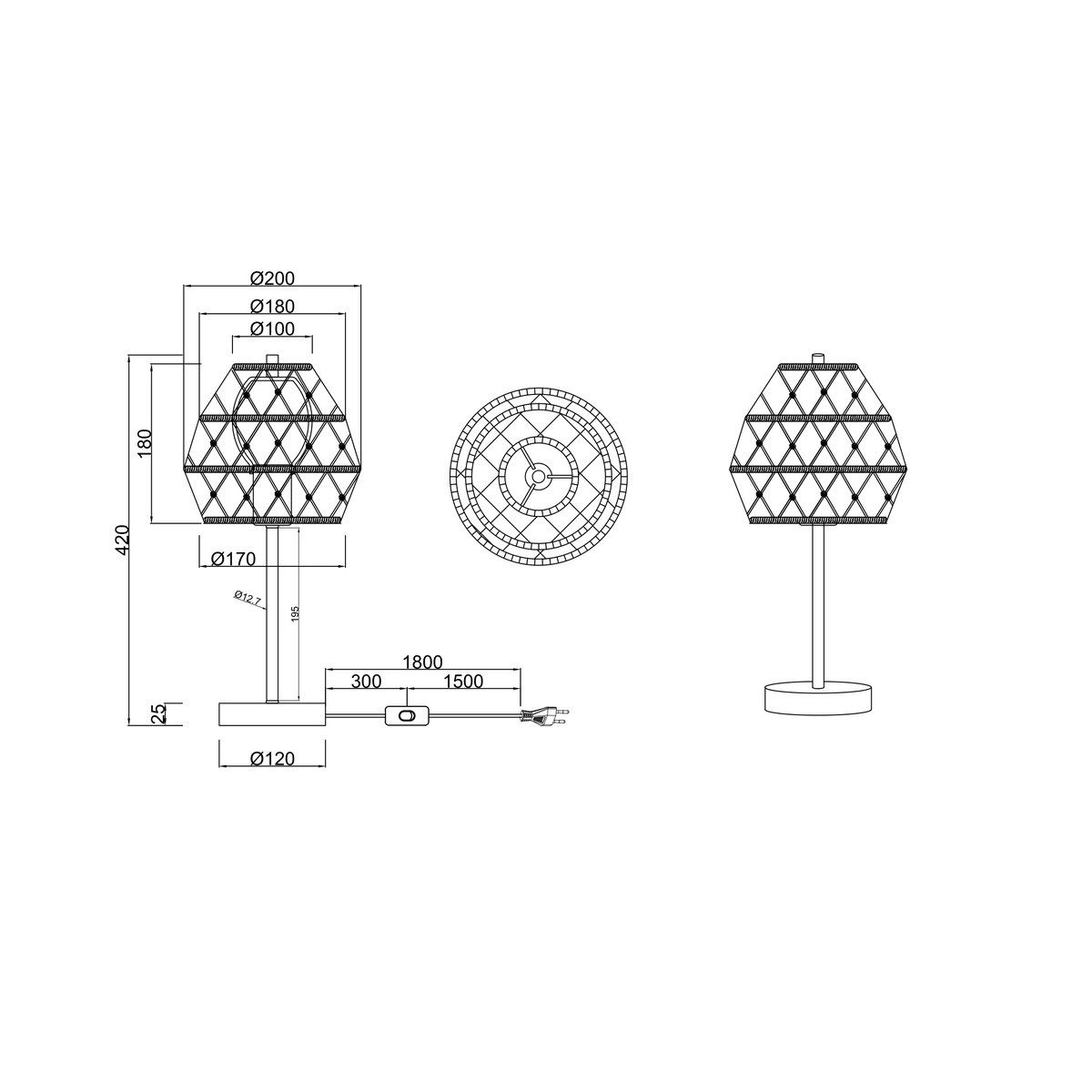 Lampade: Tischleuchte, Metall, Hanf, 42 cm Höhe – Nuovo (secondo la descrizione) da Kreuzlingen venduto da Smart-Light 3