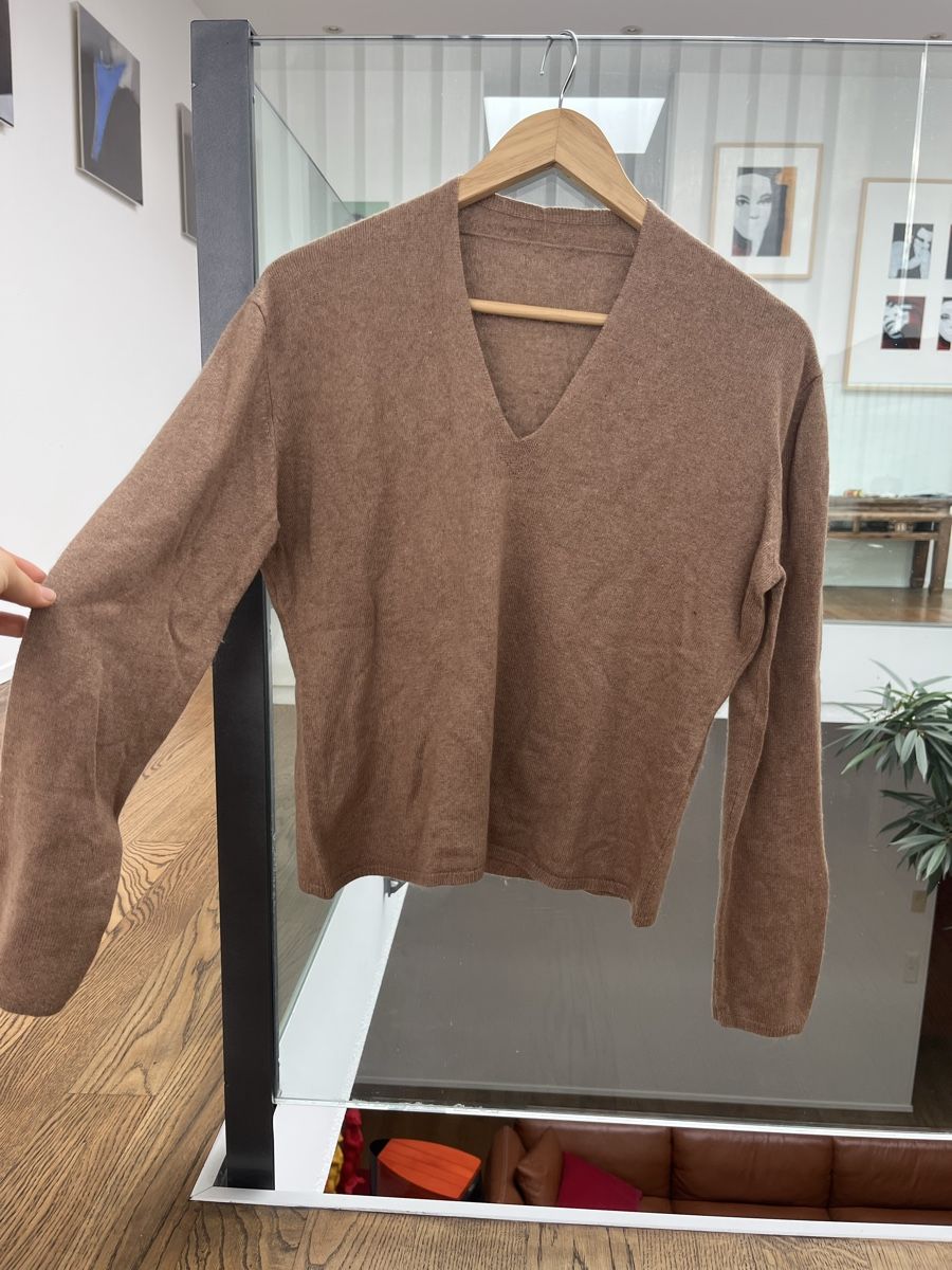 Pulls & Sweat-shirts: Pullover Seide Kaschmir V-Ausschnitt Braun  – D'occasion à Bülach par omb_3