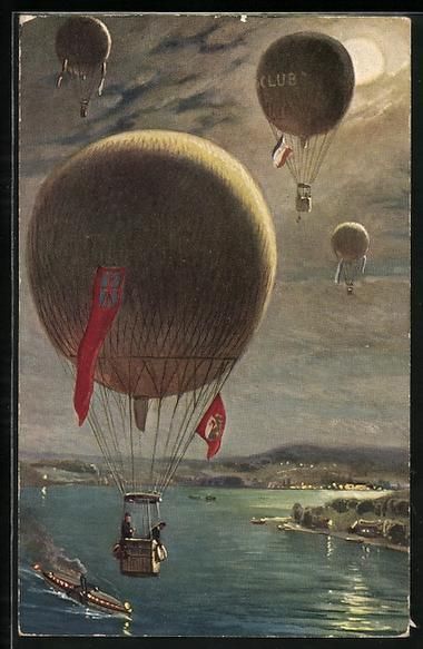 Foto & Poster: Heissluftballonrennen vor Küste, Dampfs – Usato da Berlin venduto da bartko-reher