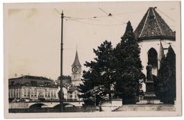 Zürich, Photokarte, Wasserkirche, Zwinglidenkmal, gel. 1931