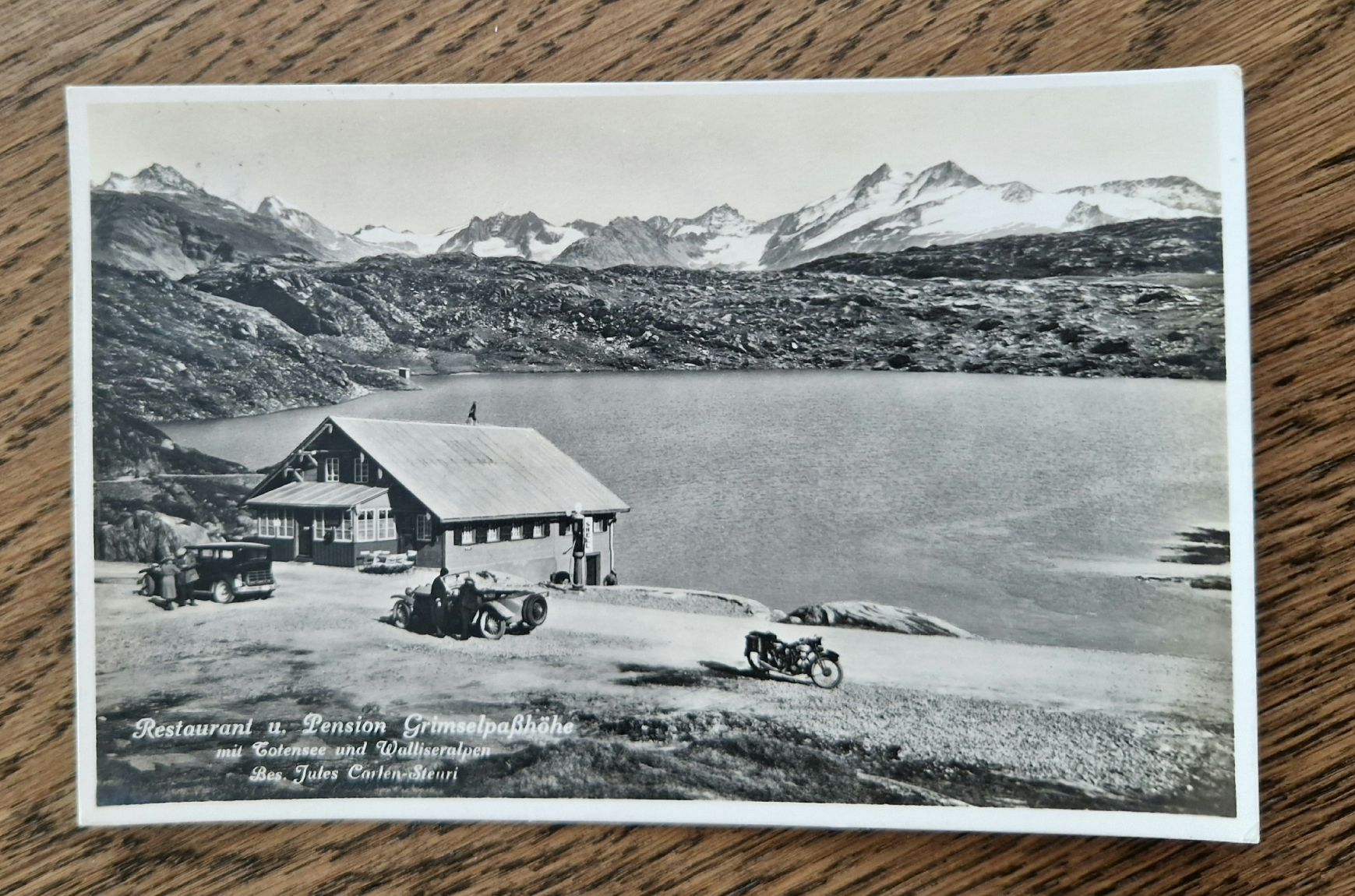 Cartoline postali: Restaurant Grimselpasshöhe, Stempel Besitzer, Oldtimer 1932 – Usato da Ebikon venduto da Donar50