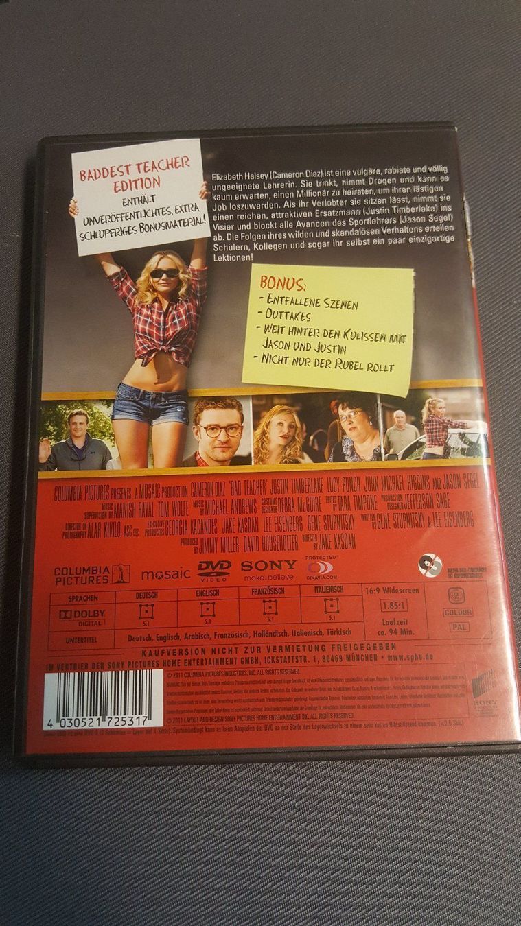 Tutti i DVDs: DVD Bad Teacher – Usato da Dierikon venduto da tasticfantastic 1