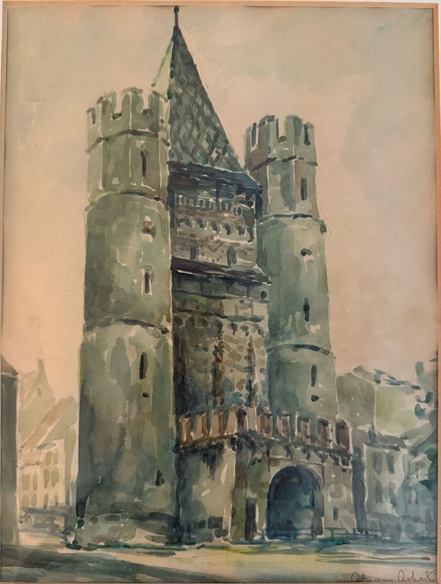 Dipinti: Aquarell Spalentor Basel – Usato da Weisslingen venduto da Jannaki