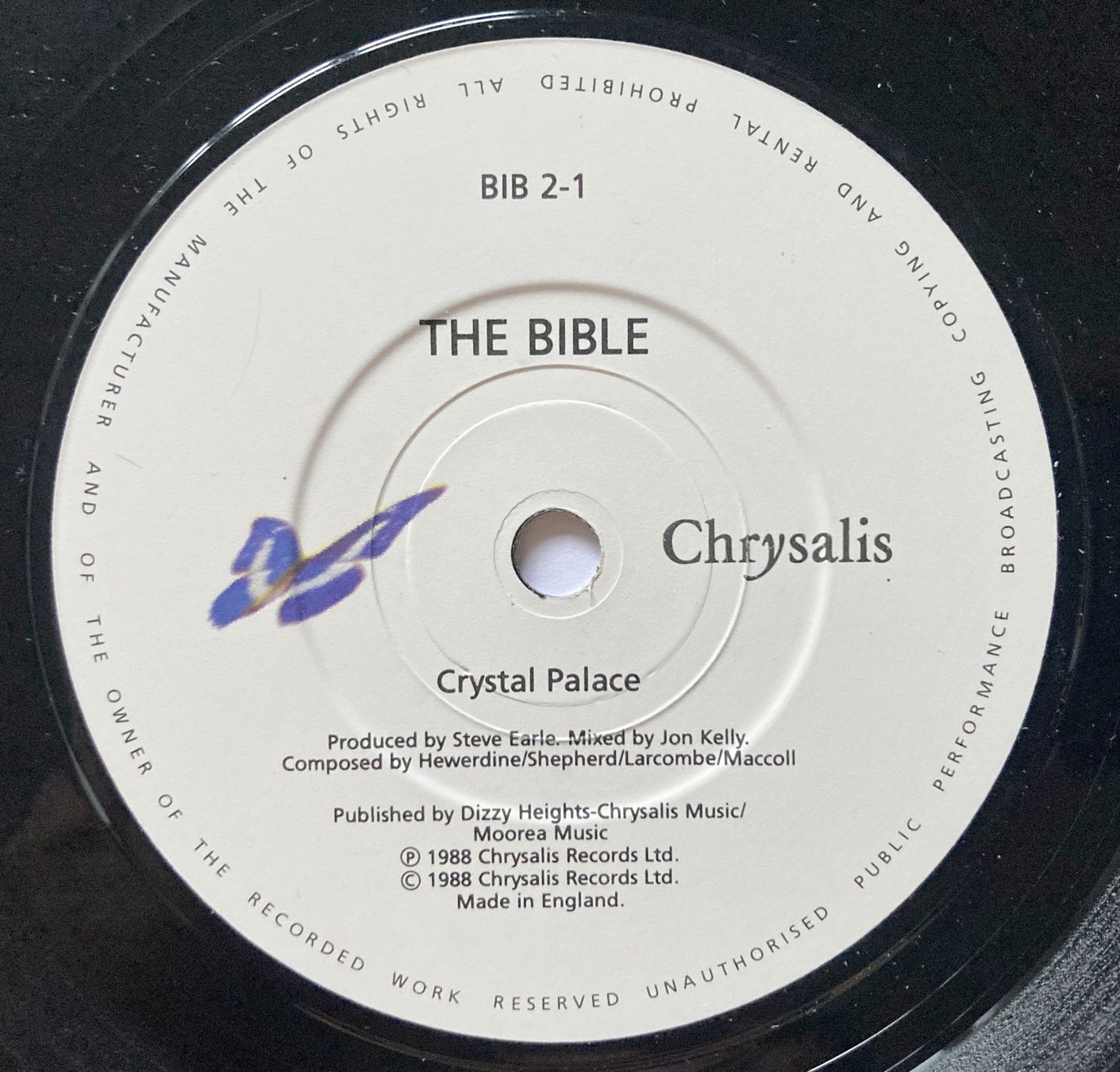 Dischi in vinile: THE BIBLE - CRYSTAL PALACE – Usato da Bottens venduto da hotter-than-hell 2