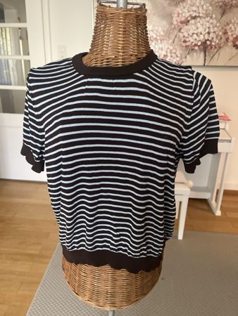 Strickshirt, made in Italy, braun/blau, S