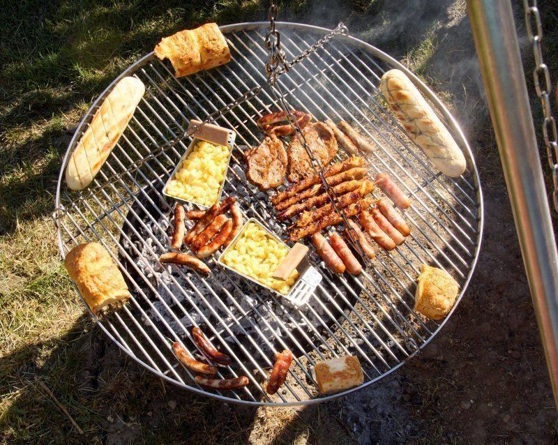 Gitter & Roste: Grillrost Ø 60cm aus Edelstahl + Kettensatz, Top-Qualität ! – Neu und originalverpackt aus Biel / Bienne von NUTRENA 5