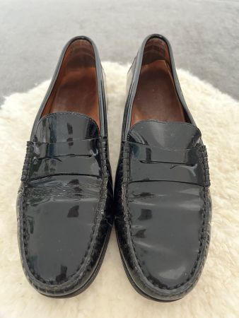 Vintage Tod's Loafer Damen Schwarz Lack