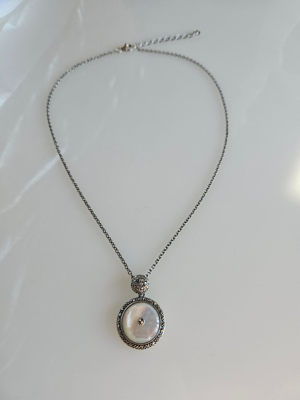 Catenine: Silber Kette mit Perlmutt – Nuovo (secondo la descrizione) da Winterthur venduto da ste_tcx5 2
