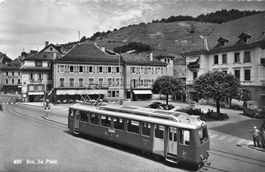 Bex (VD) La Place mit elektrischem Tram