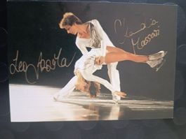 Claudia Massari & Leo Azzola - alte Karte -handsigniert