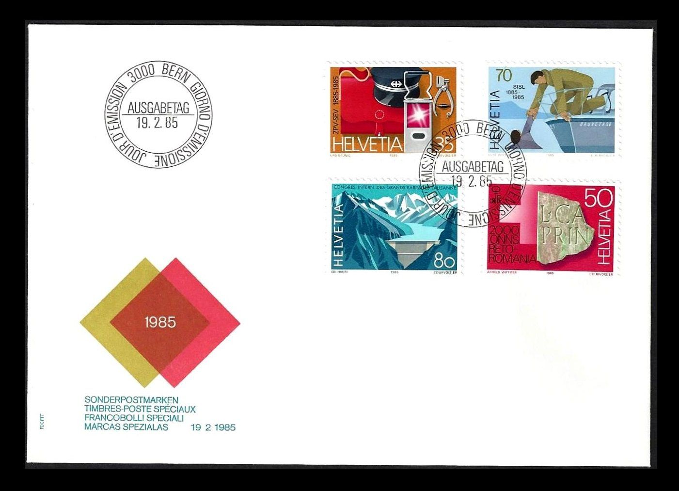 Tutti i francobolli: 1985 3 FDCs: Frei-, Werbe- und Europamarken – Usato da Baar venduto da miam8 2