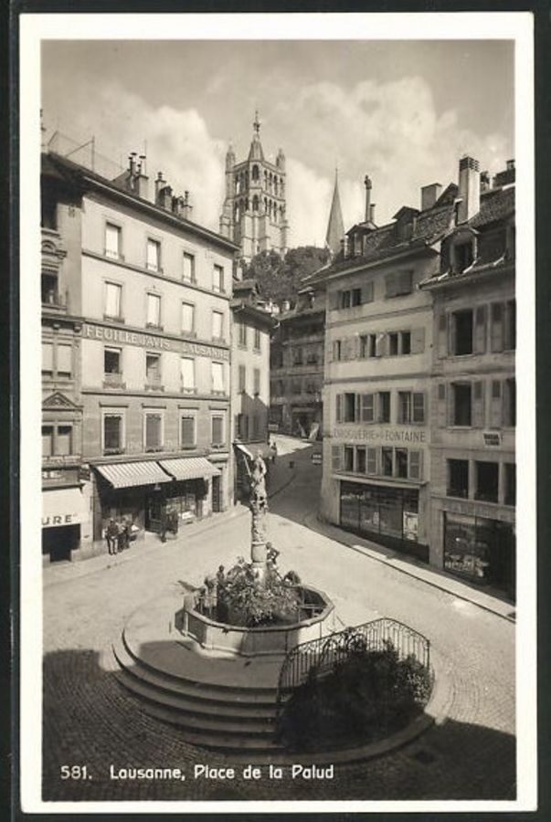 Cartoline postali: Lausanne, Place de la Palud, circulée 1931 – Usato da Frauenfeld venduto da POML