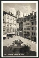 Lausanne, Place de la Palud, circulée 1931