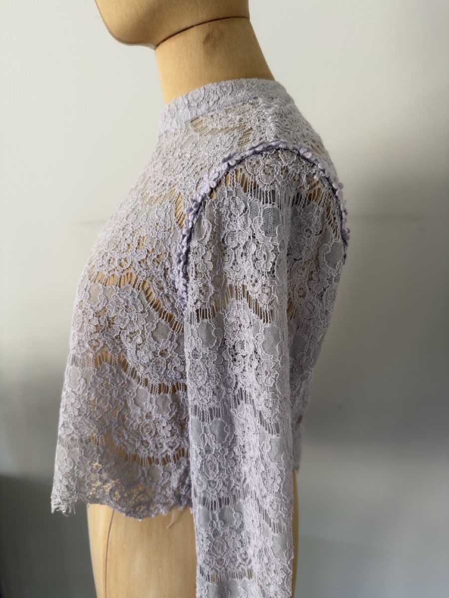 Vila Top: VILA Spitzen Crop Top Flieder Langarm Gr. M Elegant – Usato da Lugano venduto da rebecca.wardrobe 6