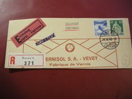 BRIEFSTÜCK, VEVEY, 29.VI.40., SCHÖNE MARKEN + STEMPEL