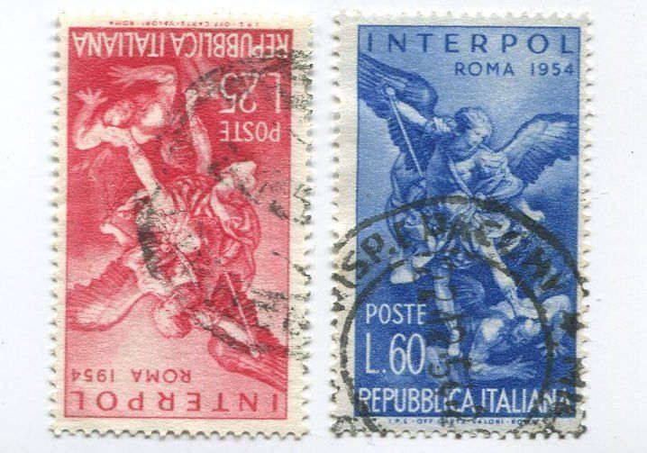 Alle Briefmarken: Briefmarken "Interpol". Italien. – Gebraucht aus Basel von Butsch5