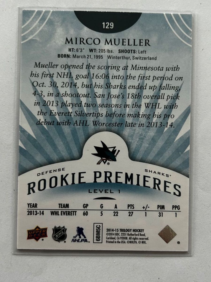 NHL Carte collezionabili: Upper Deck NHL Mirco Mueller nummeriert #246/499 Trilogy – Usato da Oberwil-Lieli venduto da Mhd 1