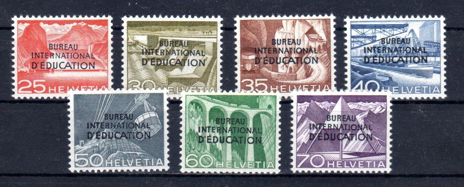Tutti i francobolli: BIE SBK Nr. 33-39 ** Katwert: 110.00 CHF – Nuovo e nell'imballaggio originale da Remetschwil venduto da Hofiii