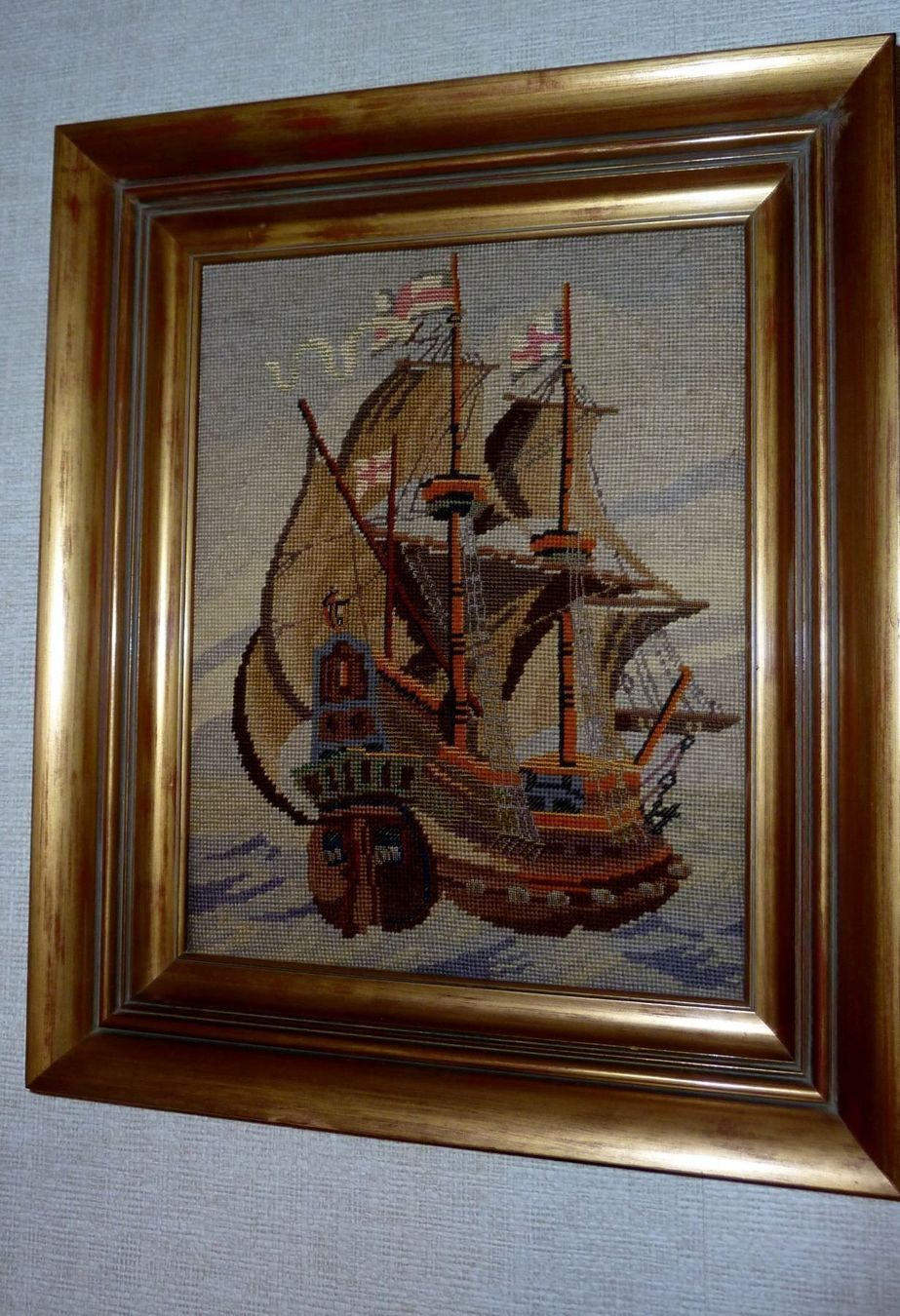 Foto & Immagini: Stickbild in Rahmen Schiff – Usato da Siebnen venduto da GluckPilz5684 5