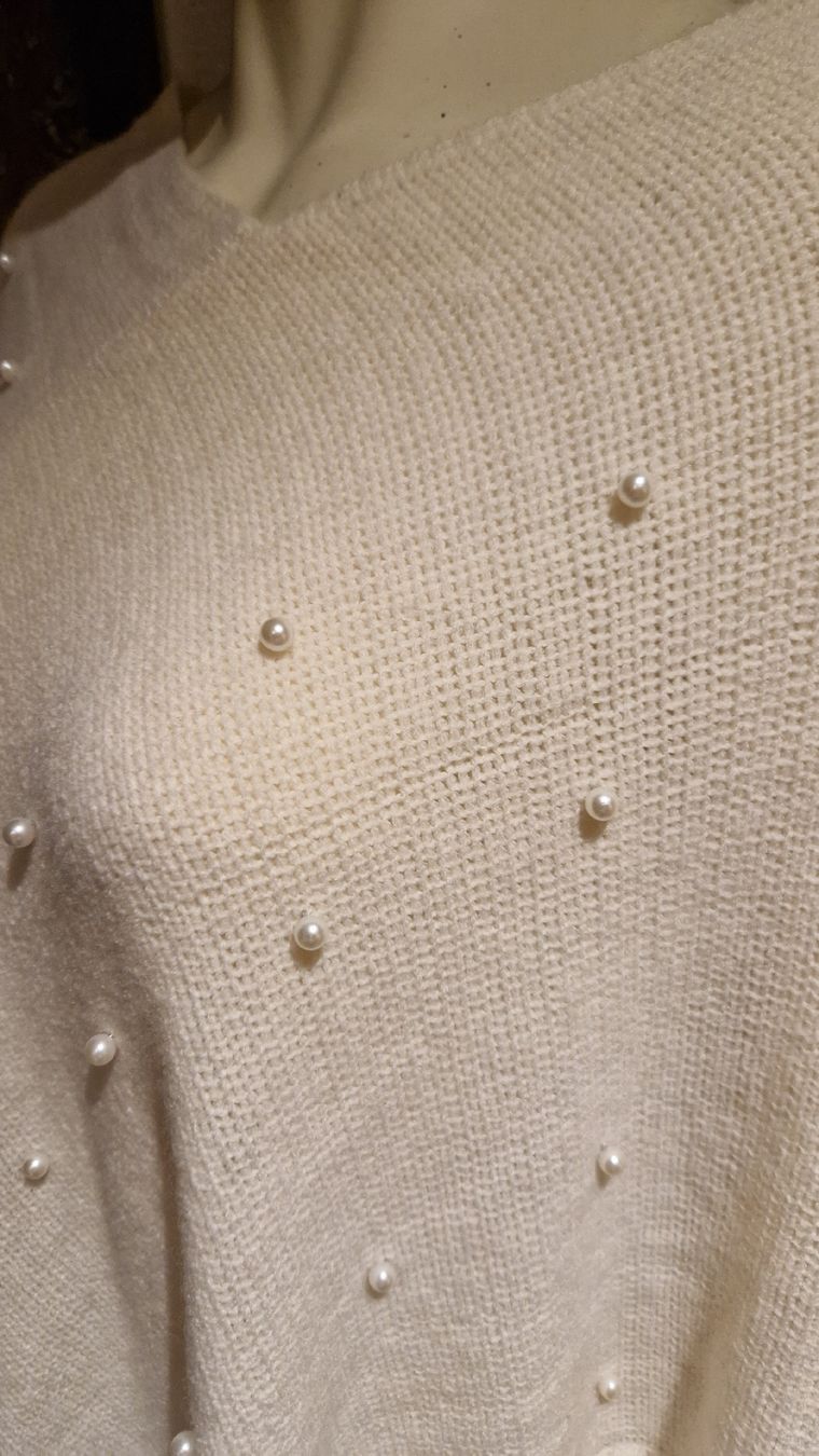 Bolero: Wunderschöner  Poncho mit Perlen in Creme, neu! – Nuovo (secondo la descrizione) da Widnau venduto da Smanitu 2
