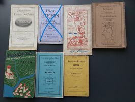 Antike Land-, Schüler-, Wander-, topographische Karten