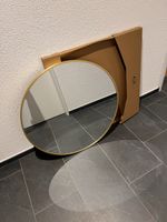 Runder Spiegel mit Goldrand, Durchmesser 70cm, Neu!