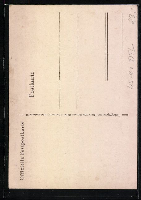 Cartoline postali: Chemnitz, 5. Landes-Turnfest der Sächsi – Usato da Berlin venduto da bartko-reher 1