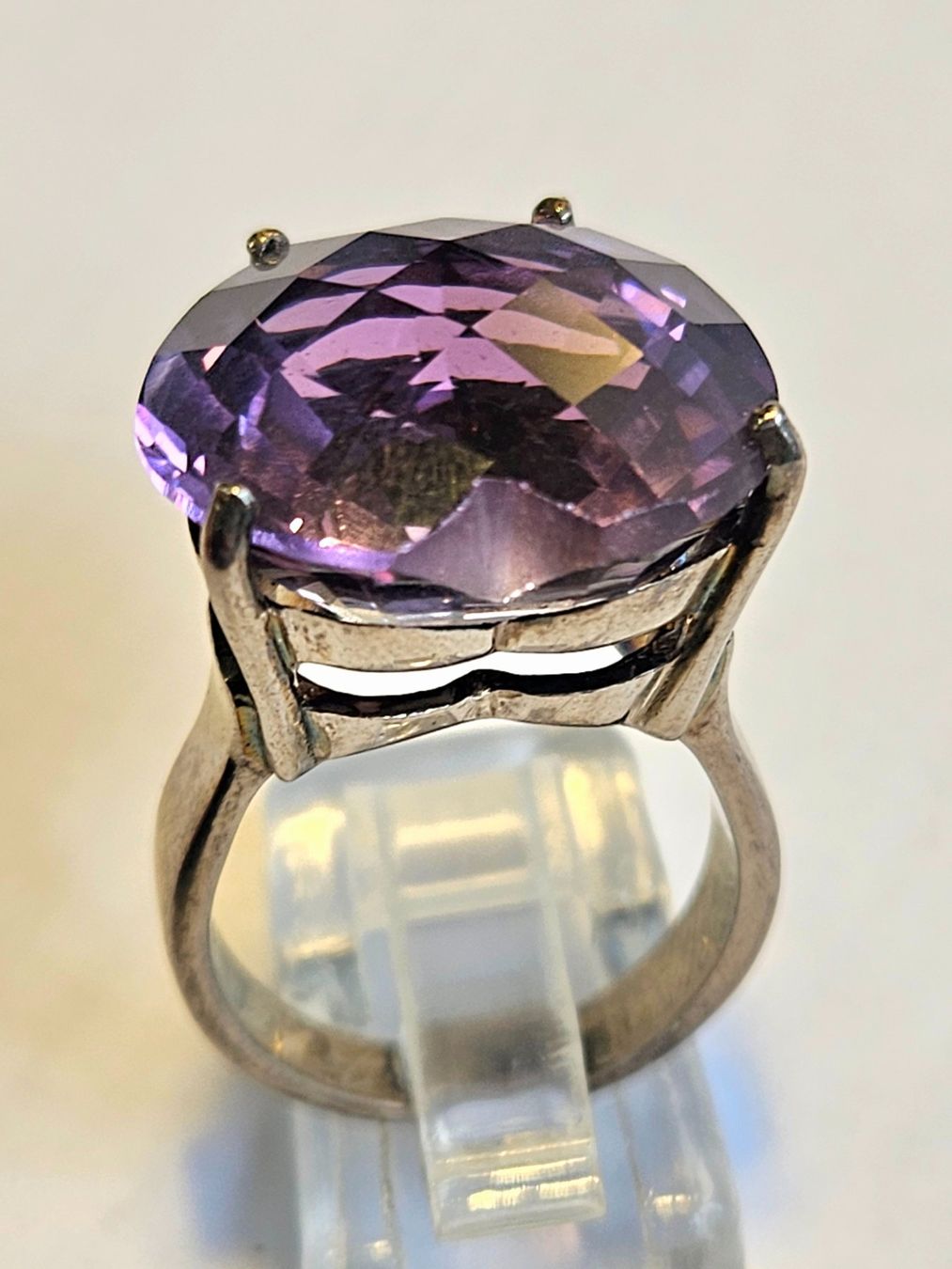 Anelli: Ring Silber Herzform grosser Amethist Neu – Nuovo (secondo la descrizione) da Zürich venduto da benedikt12 3
