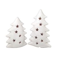 Weihnachtsdeko,  2 Tannenbäume aus Ton