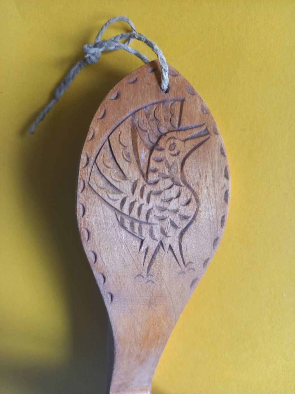 Cucchiai: Cuillère à crème en bois sculpté - Grue – Usato da Rossens FR venduto da Souris1 1