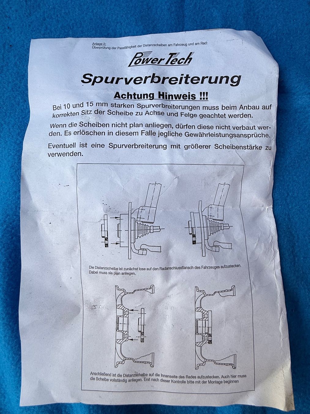 Alle Autoersatzteile: Power-Tech Distanzscheiben mit Schrauben – Gebraucht aus Röschenz von Sandro1981 4