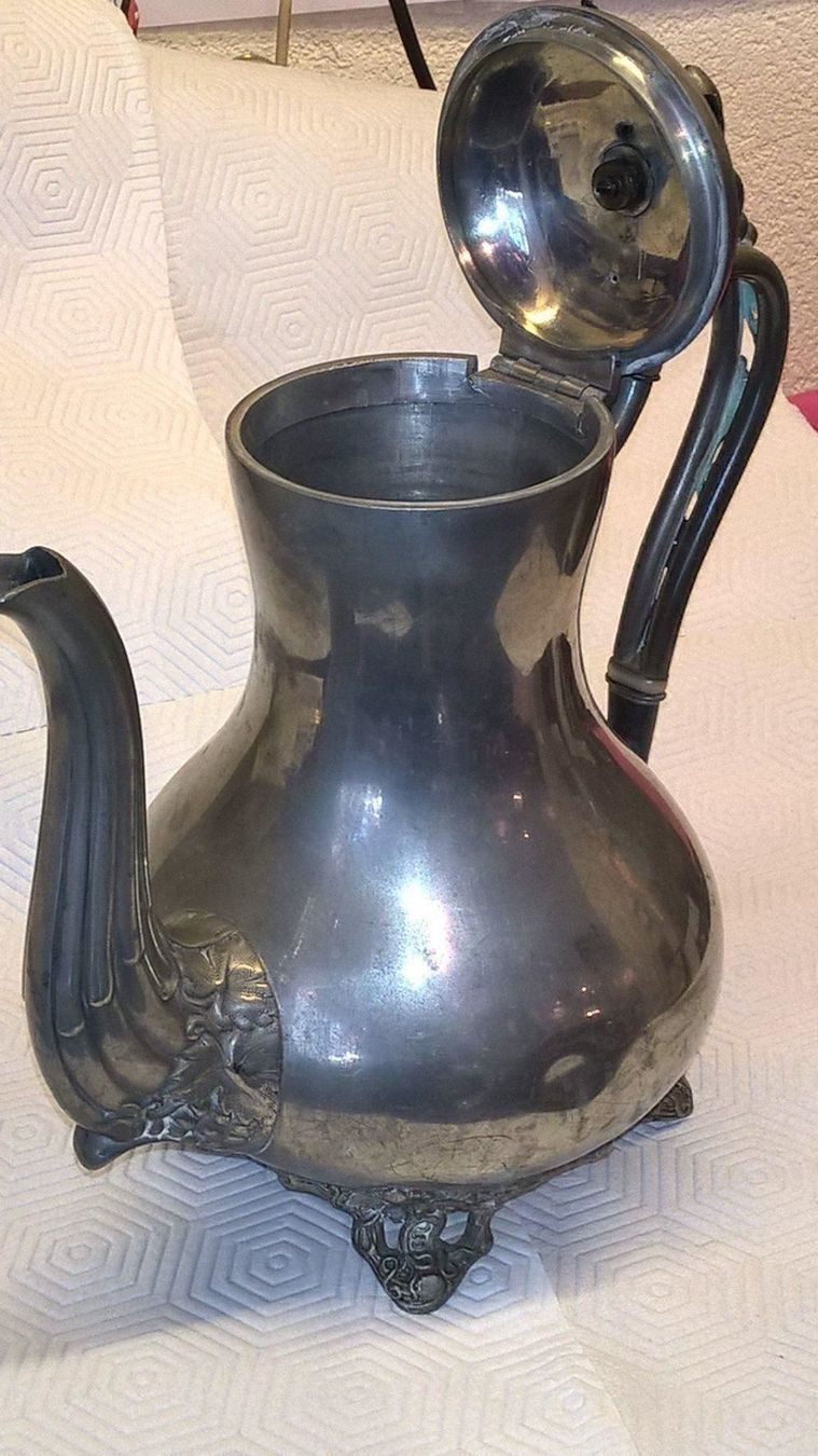 Teekannen: Zinnkanne, Sheffield, Art Deco – Gebraucht aus Rheinfelden von Cleopatra2000 4