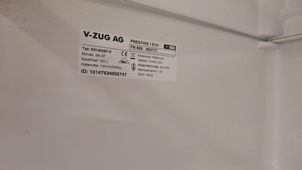 V-Zug Kühlschrank: Kühlschrank – Gebraucht aus Kloten von mmr1 1