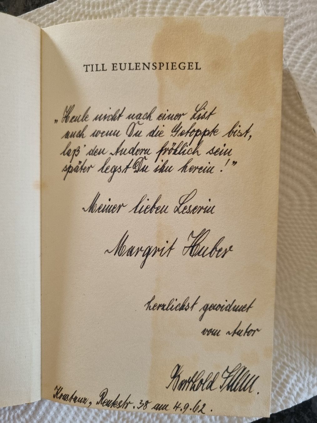 Libri: Till Eulenspiegel, Berthold Jahn inkl. Widmung – Usato da Illighausen venduto da Flomi50 3
