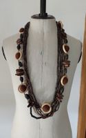 Halskette braun mit Holz