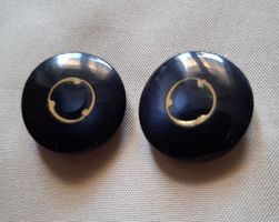 2 Stück Knöpfe, schwarz- blau, 29 mm.