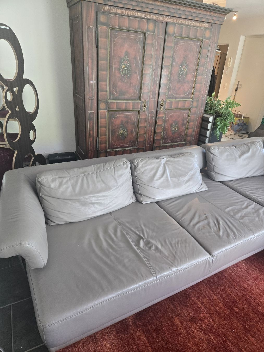 Pfister Sofas: Ecksofa Leder grau mit Hocker gebraucht – D'occasion à Rüti ZH par Deltakids 1