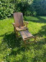 Chaise longue en rotin années 40