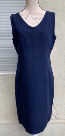 Superbe et classique robe SUGAR 51%lin bleu marine t.36